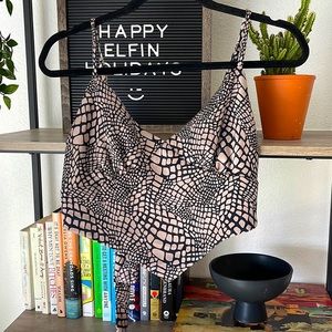 PRINTED CROP w/ tie back